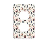 Coperture per prese duplex, 1 piastre da parete di dimensioni standard, gufo nel bosco, copertura per presa elettrica decorativa