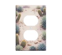 Coperture per prese duplex a forma di cactus, rocce di agave naturale del deserto, in plastica verde estate, dimensioni standard, decorative per casa, soggiorno, nuovo appartamento