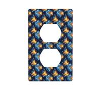 Coperture per prese duplex, piastre da parete di dimensioni standard a 1 banda, Cool Blue Lion Head Print Outlet Covers Placca da parete, Copertura per presa elettrica decorativa