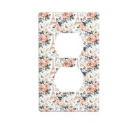 Coperture per prese duplex, piastre da parete di dimensioni standard a 1 banda, copertura per presa elettrica decorativa con stampa di fiori e mirtilli Eiffel Tower
