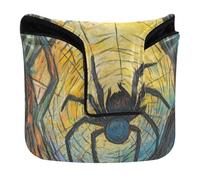 Coperture per putter da golf, accessori da golf magnetici per uomini e donne, in pelle PU, ragni impermeabili che girano una ragnatela nell'angolo