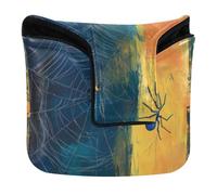 Coperture per putter da golf, chiusura magnetica, per uomini e donne, ragni in pelle PU che filano una ragnatela in un angolo