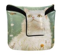 Coperture per putter da golf con chiusura magnetica, copertura per mazza da golf quadrata, in pelle PU, per gatti Selkirk Rex, verde