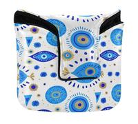 Coperture per putter da golf, magnetiche, per la maggior parte delle marche, in pelle PU, impermeabile, disegnate a mano, blu, malocchio turco