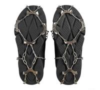 Coperture per ramponi compatte e leggere, con 10 punte in acciaio inox e base in gomma rinforzata, per passeggiate su ghiaccio e attività su sentiero (10-nero)