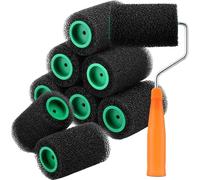 Coperture per rullo di vernice, vernice a rullo in schiuma ad alta densità, forniture per la pittura della casa, kit applicatore pennello da parete, confezione da 10 attrezzi per rinnovamento della