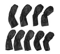Coperture per testate da golf club set 9 pezzi, pelle PU, numerata da 4-9 p s a - protezione del rivestimento spessa, design della fissaggio del carabinatore, durevole leggero (type 1)