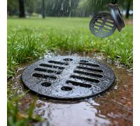 Coperture Per Tombini Da Esterno, 5-25cm Nero Griglia Canaletta Scolo Acqua Piovana Ghisa Canalette Di Drenaggio Rotonda, Robusto Durevole, Piovana Copertura Per Giardino Garage Prato(83mm)