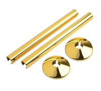 Coperture per tubi del radiatore con collari, confezione da 2 pezzi, per tubi da 15 mm, cromate, progettate per l'occultamento dei tubi del radiatore (oro)