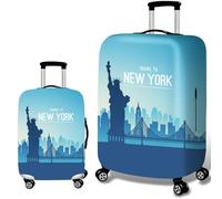 Coperture Per Valigie,3D Città Stampa Cover Proteggi Valigia,Elastico Bagagli Copertura Protettiva,Coprivaligie Da Viaggio,Copri Valigia Per 18 A 32 Pollici,Adulti,Uomini,Donne (Blu,XL(29-32inch))