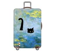 Coperture Per Valigie,Gatto Tigre Animale Luggage Cover,Nero Bianco Fiamma Fulmine Bagagli Copertura Protettiva,Coprivaligie Da Viaggio,Copri Valigia 18-32 Pollic (Gatto Nero,L(25-28inch))