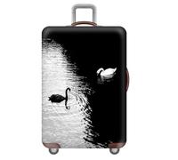 Coperture Per Valigie,Gatto Tigre Animale Luggage Cover,Nero Bianco Fiamma Fulmine Bagagli Copertura Protettiva,Coprivaligie Da Viaggio,Copri Valigia 18-32 Pollic (Cigno,M(22-24inch))