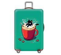 Coperture Per Valigie,Gatto Tigre Animale Luggage Cover,Nero Bianco Fiamma Fulmine Bagagli Copertura Protettiva,Coprivaligie Da Viaggio,Copri Valigia 18-32 Pollic (Tazza Gatto,M(22-24inch))