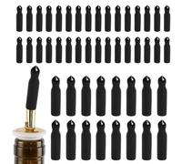 Coperture per versatore per bottiglie di liquori, tappo antipolvere per erogatore di olio, gadget da cucina, chiusura ermetica, nero, 48 pezzi per bottiglie di condimento, bottiglie di olio d'oliva e