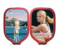Coperture personalizzate per paddle pickleball, custodia universale personalizzata con cerniera manica per racchetta con testo fotografico, copertura per pagaia in neoprene, custodia per paddle, 22,1