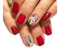 Coperture piene quadrate corte per incollare le unghie per spingere le unghie albero di Natale unghie finte unghie finte glitter unghie finte per le donne