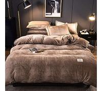 coperture piumone Coperte King Size per Rosa Set di Letti Doppi Grigio Inverno Morbido Calda Trapunta Flanella Foglio Piatto Twin (Beige Queen)