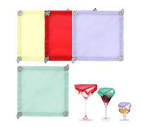 Coperture ponderate per vino, confezione da 4 coperchi in traspirante | Tessuto a rete traspirante con fascino appesantito, tiene fuori, coperture riutilizzabili per bicchieri da vino per picnic
