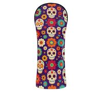 Coperture protettive per mazze da golf, 3 misure, per driver in legno ibrido | Modello goffrato Faux Leather Cuciture di precisione durevoli Costruire Accessori per Golf Bag per Golfers Dia De Los Muertos