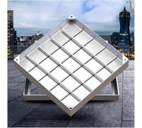 Coperture quadrate in acciaio inossidabile per fosse settiche, coperture durevoli per pozzetti per vialetti, marciapiedi e giardini (40 x 40 x 5 cm)