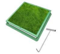 Coperture quadrate per fosse settiche da 80 a 40 cm, con telai, copertura invisibile con gancio di sollevamento, coperture per bacini fognari in resina resistente, per esterni/cortili/giardino (19,7