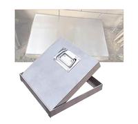 Coperture quadrate per pozzetti in acciaio inox resistente, con manici, 60 x 60 cm, coperture per ispezione in metallo, per esterni, resistenti agli agenti atmosferici