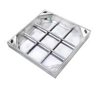 Coperture resistenti per pozzetti in acciaio inox, invisibili, telaio saldato per uso esterno, perfette per patio, giardino, garage e strade (80 x 100 cm)