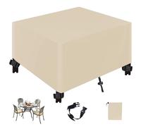 Coperture rettangolari impermeabili per mobili da giardino in tessuto Oxford 420D, antivento e anti-UV, per tavolo e sedie, beige, 140 x 200 x 90 cm