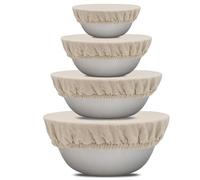 Coperture riutilizzabili in tessuto elasticizzato, per ciotole, coperchi in tessuto flessibile, per alimenti, pane, pasta, macedonie, avanzi, per servire cucina e picnic