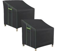 Coperture Sedie Giardino Impermeabili Set da 2, Telo Protezione Mobili Esterni in Tessuto Oxford 210D, Anti-UV Antipolvere per Sedie Impilabili, Poltrone(97 * 89 * 59/71 cm)