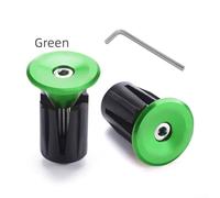 Coperture terminali per manubrio per la maggior parte delle biciclette, misura da 22 mm a 24 mm, robusta struttura in alluminio con inserto in gomma, rosso (verde (con chiave)