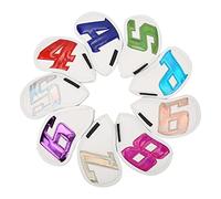 Coperture Testa Ferro Golf 9 Pezzi, Rivestimenti Golf Club Impermeabili in Pelle PU, Colore Bianco Numerati 4-9 P S A - Design Elegante, Materiale Durevole, Protezione Massima