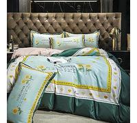 coperture trapunte in Seta retrò Queen Size Pezzi Set di Biancheria Morbida Coperchio con apportatore Foglio da Letto 2 federe per Tutta la Stagione copripiumini Leggeri se (Colore: c) (g)