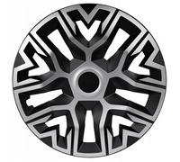 NRM The Best Silver/Black - Set di 4 copricerchi per cerchioni in acciaio, colore: argento/nero