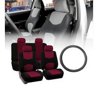 Coperture Universali Per Sedili Auto In Tessuto Pieno Con Volante In Pelle