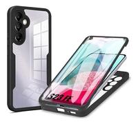 COPHONE® Cover compatibile con Samsung Galaxy S23 FE nera 360 protezione integrale anteriore morbida + posteriore rigida. Custodia tattile a 360 gradi anti-urto.