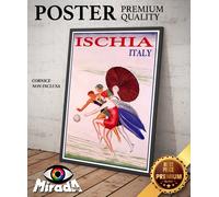 copia autore POSTER locandina vintage ISCHIA terme mare isole Flegree Napoli