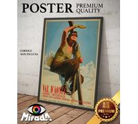copia autore POSTER VINTAGE VALLE D'AOSTA INVERNO COURMAYEUR GRESSONEY CERVINIA