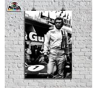 copia d'autore POSTER FOTO ARREDO STEVE MCQUEEN ATTORE LE MANS CORSA AUTO