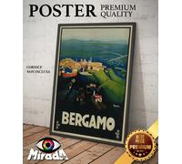 copia d'autore POSTER locandina vintage BERGAMO città arte Italia