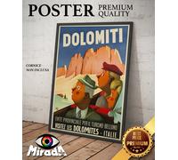 copia d'autore POSTER locandina vintage DOLOMITI Cortina Veneto Bellno Italia