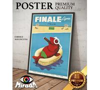 copia d'autore POSTER locandina vintage FINALE Ligure spiaggia pesci Liguria