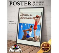 copia d'autore POSTER locandina VINTAGE Genova e la Riviera Ligure Liguria