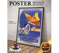 copia d'autore POSTER locandina vintage LAIGUEGLIA Liguria Savona farfalla pesci