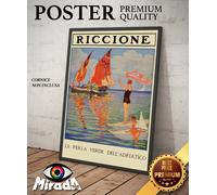 copia d'autore POSTER locandina vintage RICCIONE Perla verde Adriatico Romagna