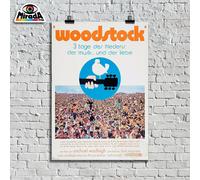 copia d'autore POSTER locandina WOODSTOCK ROCK 1969 vintage pace amore musica