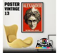 copia d'autore POSTER VINTAGE ALEXANDER THE MAN WHO KNOWS ILLUSIONISTA MAGO