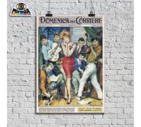 copia d'autore POSTER VINTAGE CORRIERE DELLA SERA 1961 GABER MINA CELENTANO