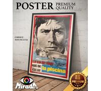 copia d'autore POSTER VINTAGE LA PISCINA LOCANDINA Alain Delon Romy Schneider