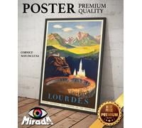 copia d'autore POSTER vintage LOURDES Santuario pellegrinaggio Vergine Maria